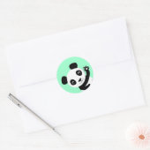 Waving Panda Runder Aufkleber (Umschlag)