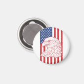 Waving Patriotic American Flag Design Magnet (Vorderseite/Rückseite)