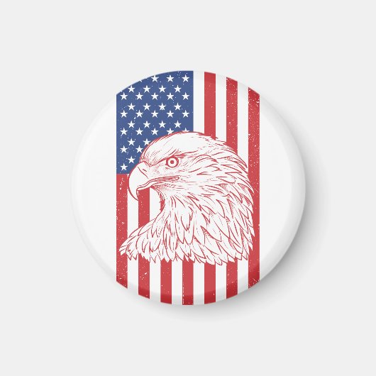 Waving Patriotic American Flag Design Magnet (Vorne)