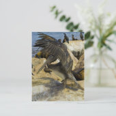 Waving Pelican Postcard Postkarte (Stehend Vorderseite)