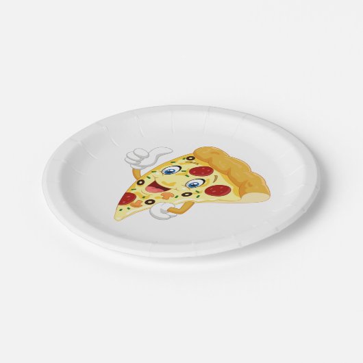 Waving Pizza Plate Pappteller (Schrägansicht)