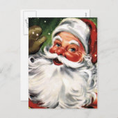 Waving Santa Claus Feiertagspostkarte (Vorne/Hinten)
