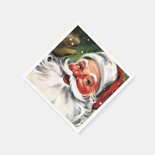 Waving Santa Claus Serviette (Ecke)