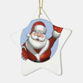 Waving Santa Keramikornament (Links)