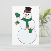Waving Snowman Einladungen (Stehend Vorderseite)