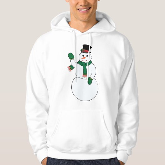 Waving Snowman Mens Hoodie (Vorderseite)