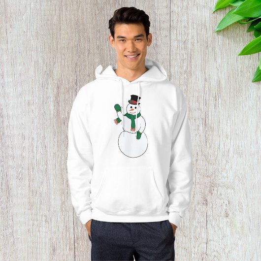 Waving Snowman Mens Hoodie
