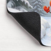 Waving Snowman With a Red Shovel Mousepad (Ecke)