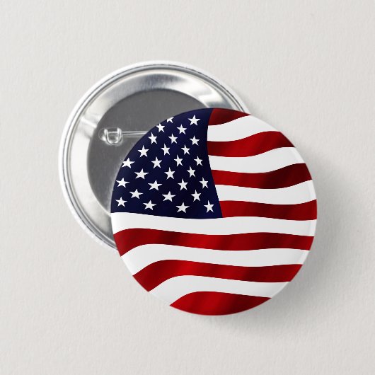 Waving U. S. Flag Button (Vorne & Hinten)