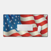 Waving U.S Flag Red White and Blue Schreibtischunterlage (Tastatur & Maus)