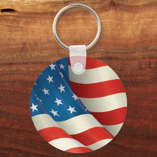 Waving U.S Flag Schlüsselanhänger (Vorderseite)