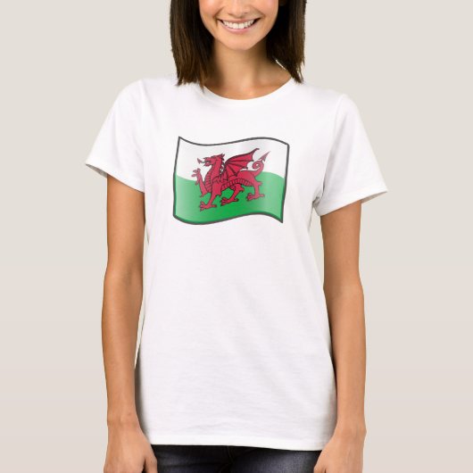 Waving Welsh Flag T - Shirt (Vorderseite)