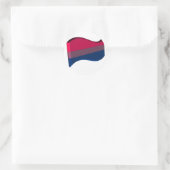 Wavy 3D Bisexuelle Flagge Runder Aufkleber (Tasche)