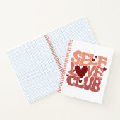 Wavy 70s Font "Self Love Club" Hearts Notizblock (Innenseite)