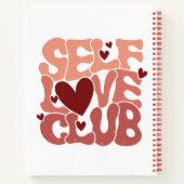 Wavy 70s Font "Self Love Club" Hearts Notizblock (Rückseite)