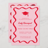 Wavy Abschluss Einladung Foto auf der Rückseite (Vorne/Hinten)