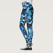 Wavy Abstrakt 270321 - 02 Blaue Leggings (Links)