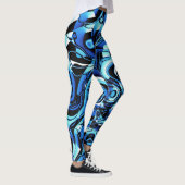 Wavy Abstrakt 270321 - 02 Blaue Leggings (Rechts)