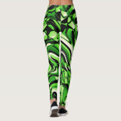 Wavy Abstrakt 270321 - 02 Grüne Leggings (Rückseite)