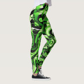 Wavy Abstrakt 270321 - 02 Grüne Leggings (Rechts)