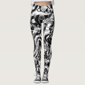 Wavy Abstrakt 270321 - 02 Schwarz-Weiß-Leggings Leggings (Vorderseite)