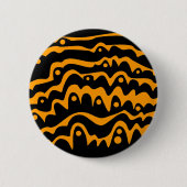 Wavy Abstrakt Black und Orange Button (Vorderseite)
