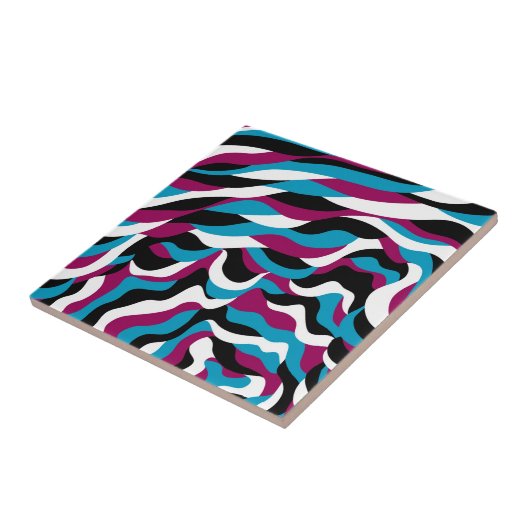 Wavy Abstrakt Minimalistisch Cool Moderne Retro-To Fliese (Seite)