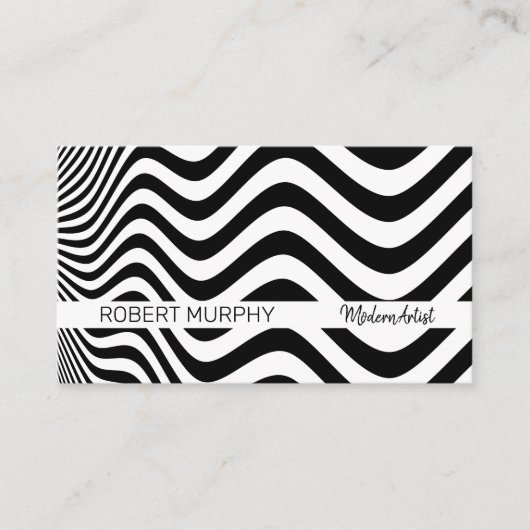 Wavy Abstrakt Pattern Business Card Visitenkarte (Vorderseite)