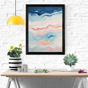 Wavy Abstrakt Seascape Poster