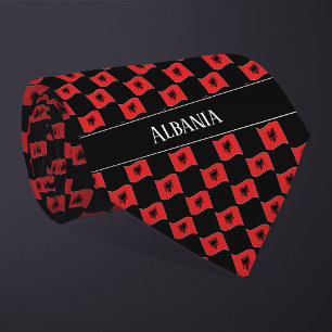 Wavy Albanien Flaggenmuster Krawatte