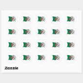 Wavy Algeria Flag Runder Aufkleber (Blatt)