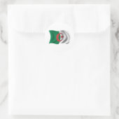 Wavy Algeria Flag Runder Aufkleber (Tasche)