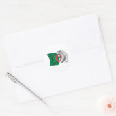 Wavy Algeria Flag Runder Aufkleber (Umschlag)
