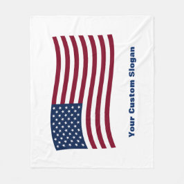 Wavy American Flag (mit Ihrem eigenen Slogan) Fleecedecke