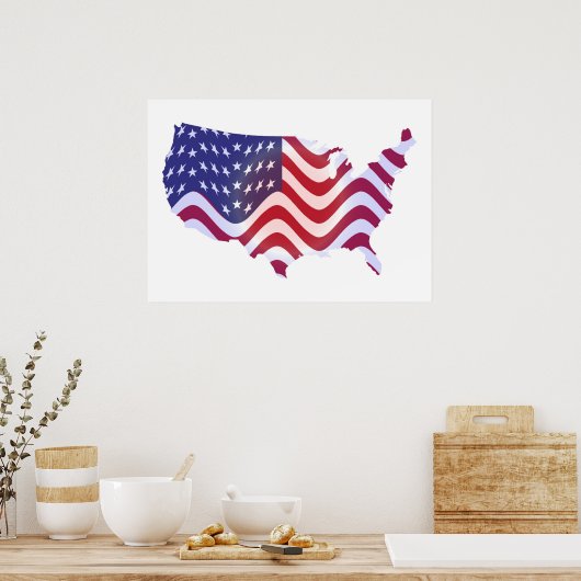 WAVY AMERICAN FLAG POSTER (Küche)