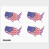 WAVY AMERICAN FLAG RECHTECKIGER AUFKLEBER (Blatt)
