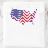 WAVY AMERICAN FLAG RECHTECKIGER AUFKLEBER (Tasche)