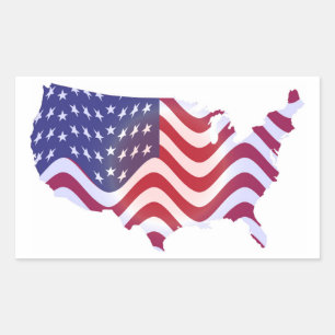 WAVY AMERICAN FLAG RECHTECKIGER AUFKLEBER