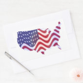 WAVY AMERICAN FLAG RECHTECKIGER AUFKLEBER (Umschlag)