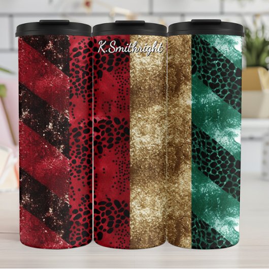 Wavy Animal Print Textured Design Thermosbecher