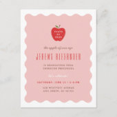 Wavy Apple Preschool Graduation Party Invitation Einladung (Vorderseite)