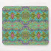 Wavy Aqua Blue und Orange Trippy Muster Mousepad (Vorne)