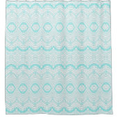 Wavy Aqua Geometric Muster Duschvorhang (Vorderseite)