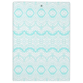 Wavy Aqua Geometric Muster Klemmbrett (Rückseite)