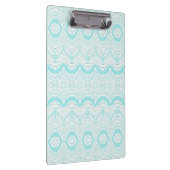 Wavy Aqua Geometric Muster Klemmbrett (Rechts)