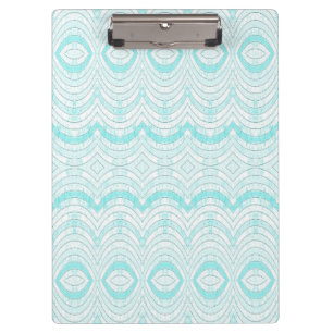 Wavy Aqua Geometric Muster Klemmbrett