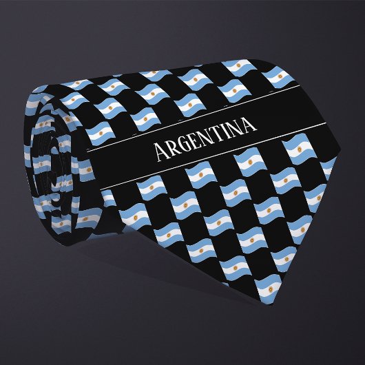 Wavy Argentina-Flaggenmuster Krawatte