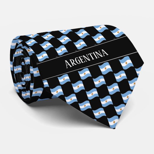 Wavy Argentina-Flaggenmuster Krawatte (Gerollt)