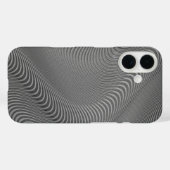 Wavy Art Silver Gray iPhone Case (Rückseite (Horizontal))