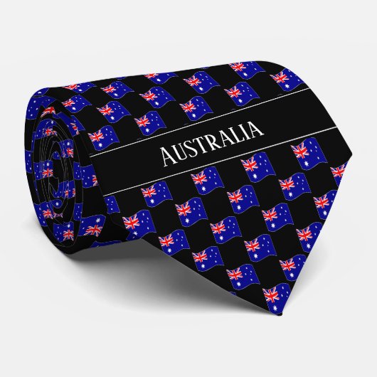 Wavy Australia Flag Pattern Krawatte (Gerollt)